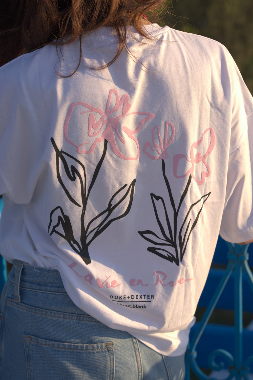 Oversized Printed T-shirt " La vie en rose"