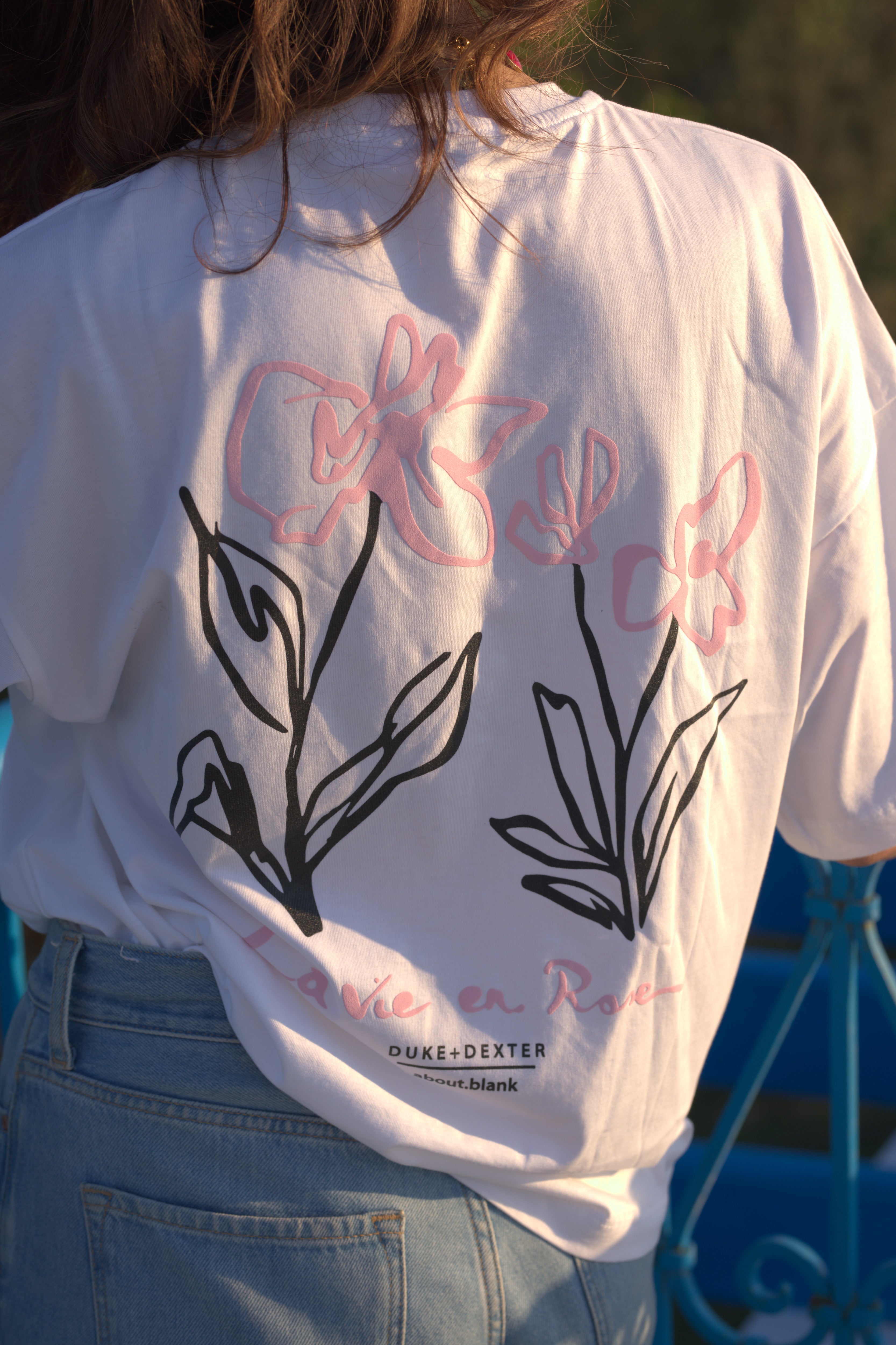Oversized Printed T-shirt " La vie en rose"