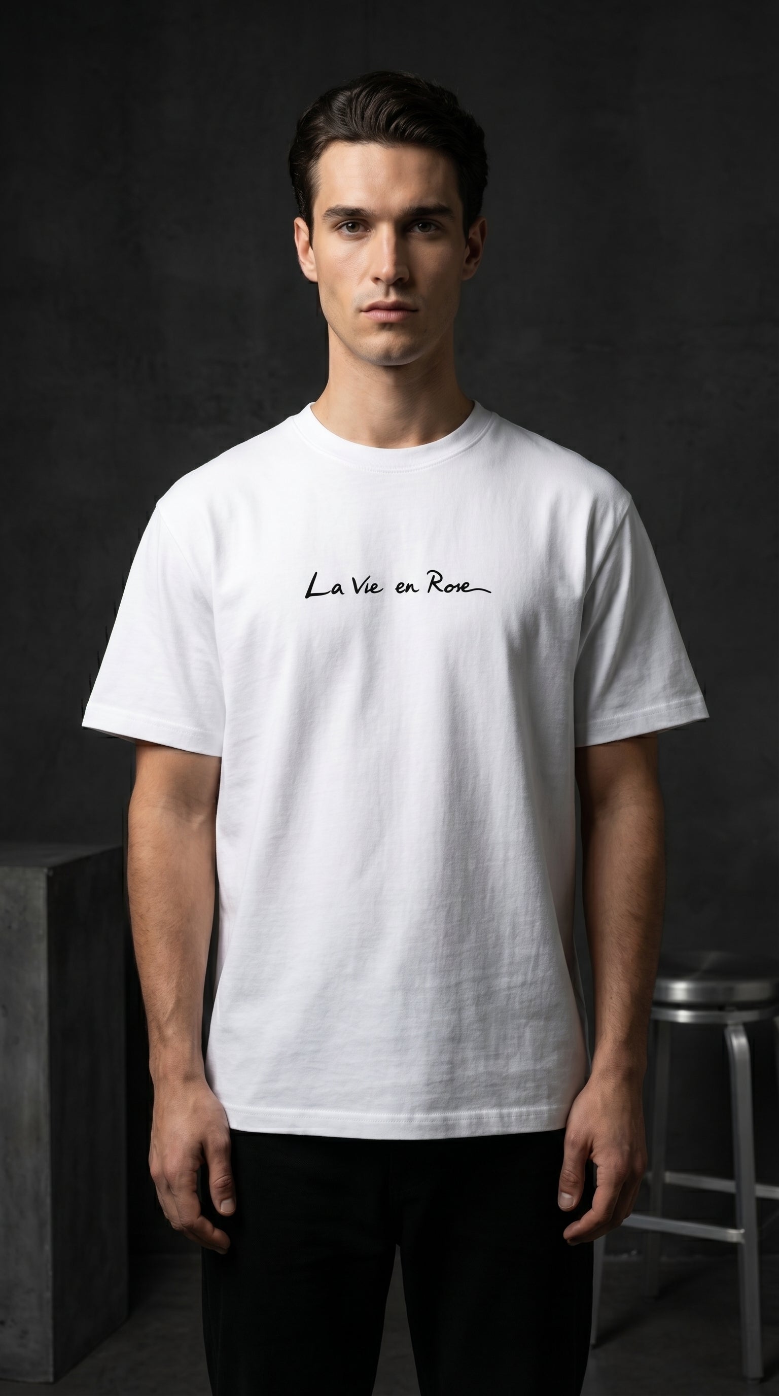 Oversized Printed T-shirt " La vie en rose"