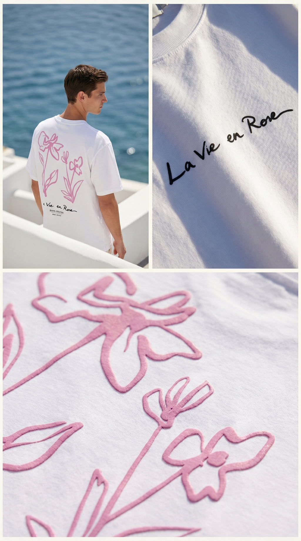 Oversized Printed T-shirt " La vie en rose"