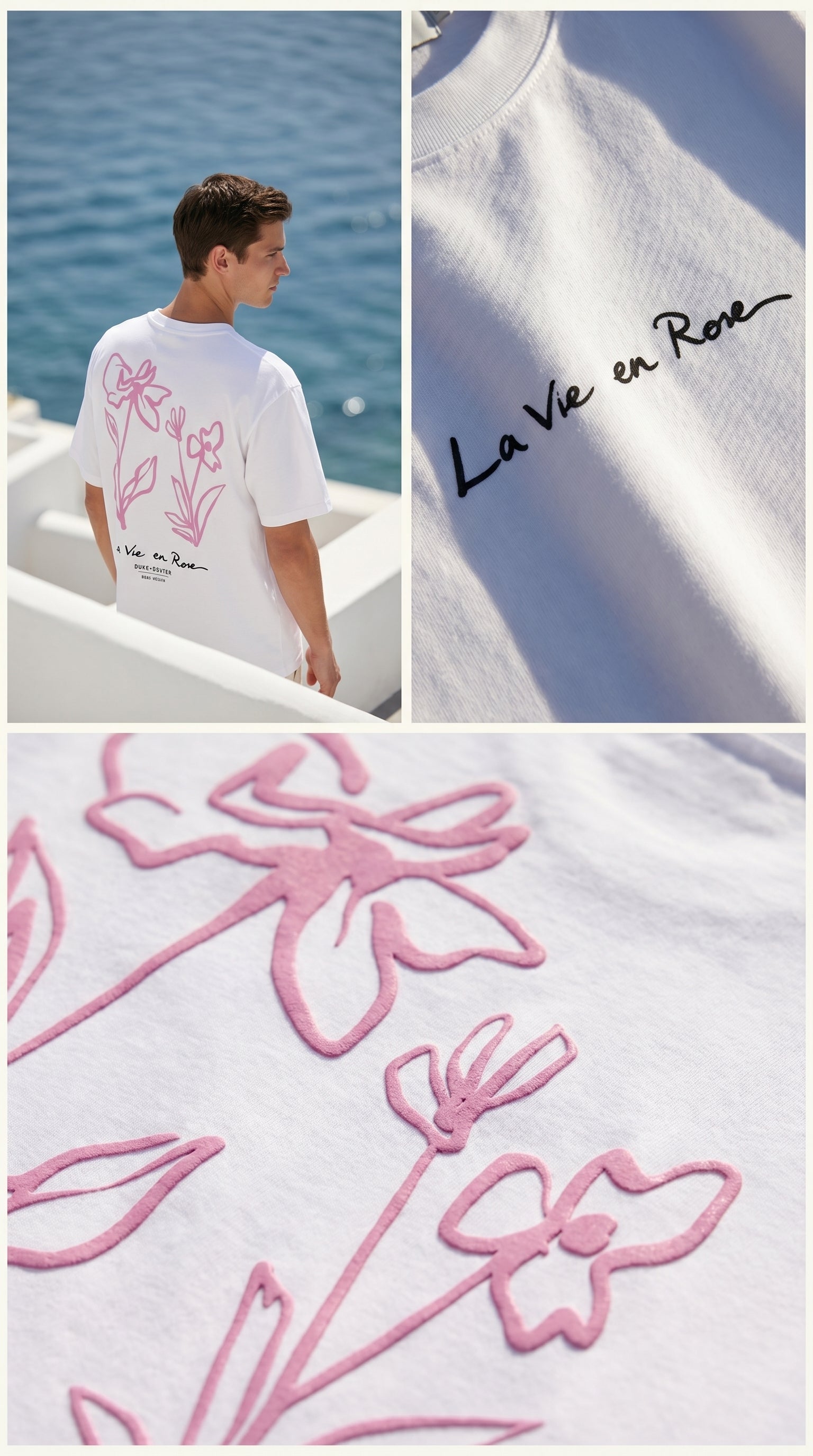 Oversized Printed T-shirt " La vie en rose"