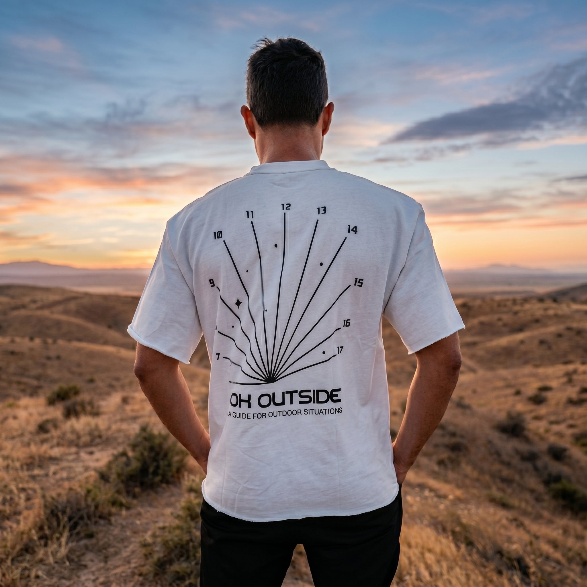 Shredded Oversized Tee "LOOK OUTSIDE"