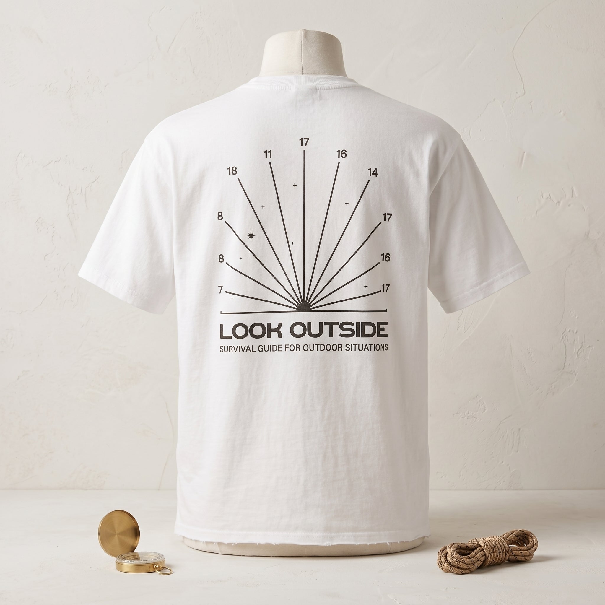 Shredded Oversized Tee "LOOK OUTSIDE"