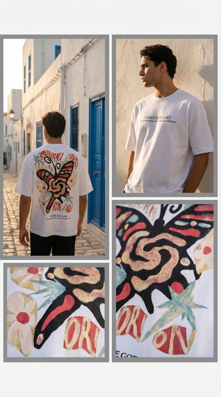 Oversized Printed T-shirt 'I have Got Lost'