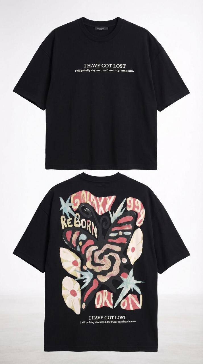 Oversized Printed T-shirt 'I have Got Lost'