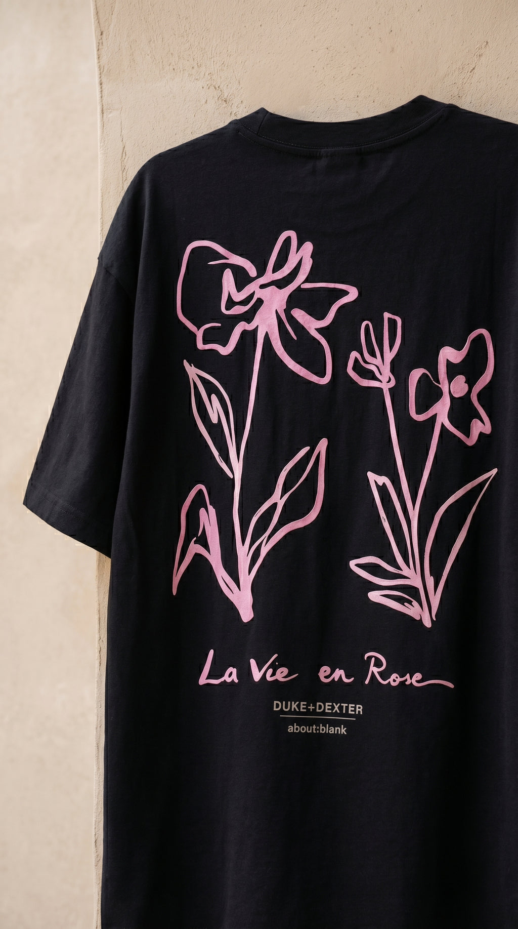Oversized Printed T-shirt " La vie en rose"